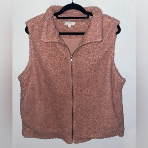 Dusty Rose Fuzzy Vest